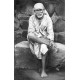 Black and white picture of Saibaba